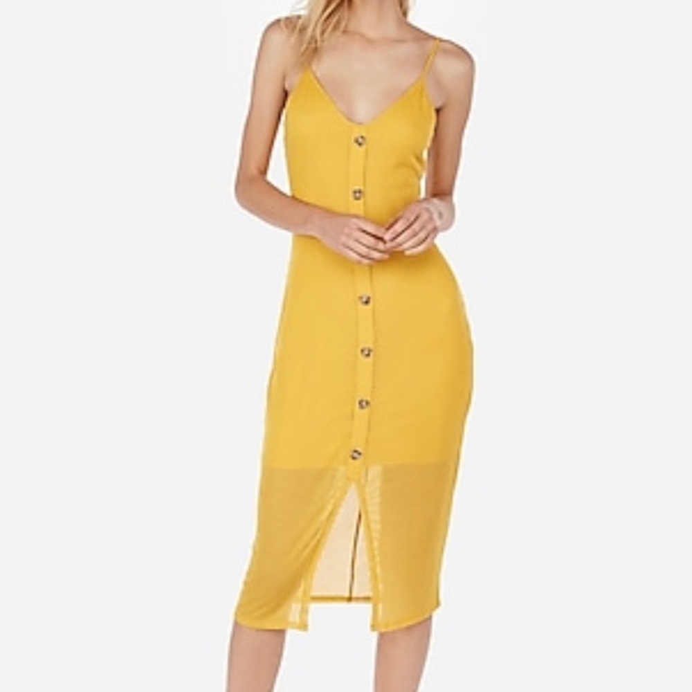 Express button front midi dress